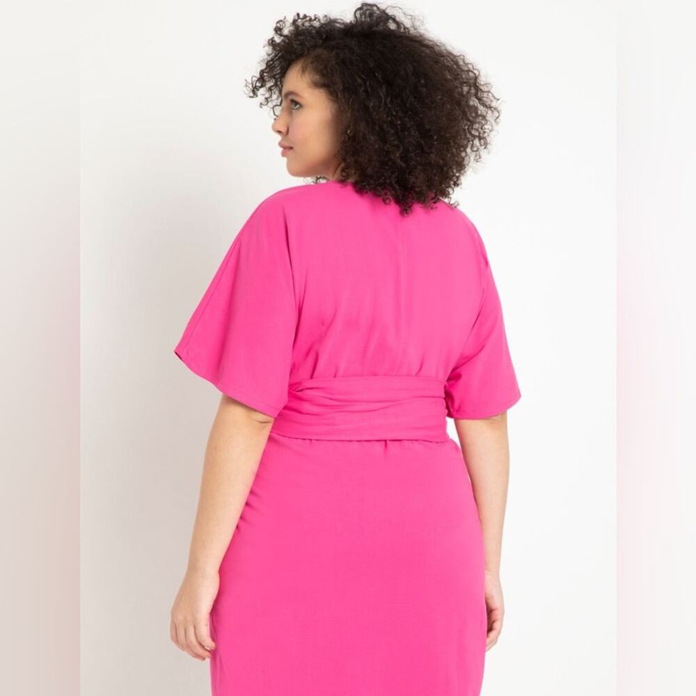 Eloquii Pink Tie-Front Dress Size 14 - Picture 2 of 15